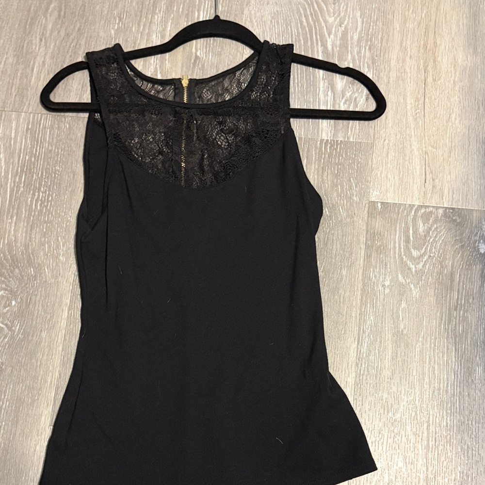 Express Black Lace Detail Tank Top